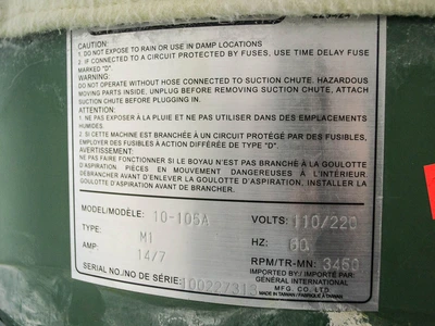 General International 10-105A Dust Collector