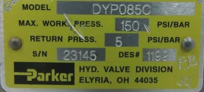NEW PARKER DYP085C SERVO VALVE MODEL 25