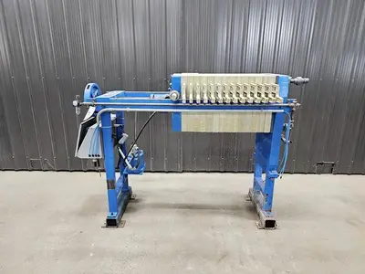 Used Perrin Filter Press, Recessed Plate, Gasketed, 470 Mm X 470 Mm, Polypropylene