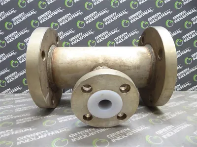 Unbranded Flanged Tee Pipe 7-1/2" Flange 2-3/4" Bore 10-3/4" Wide Surplus