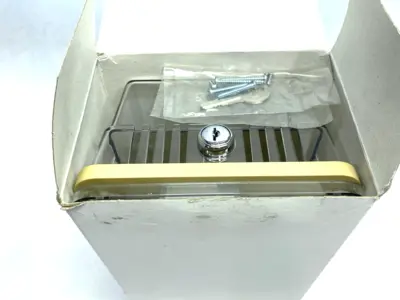 USED INTERSTATE ELECTRIC LOCKING THERMOSTAT GUARD/COVER, CLEAR, PLASTIC