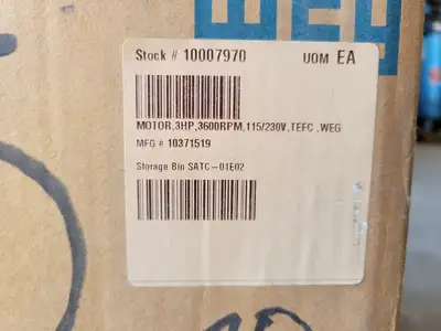 New | in-Stock WEG 10371519 Motors (misc) British Columbia CA | Lenmark #1439931