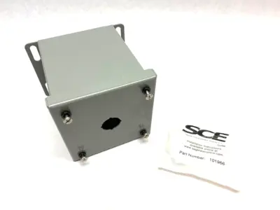 USED SAGINAW CONTROL & ENGINEERING PUSHBUTTON ENCLOSURE 4" X 4" GRAY STEEL