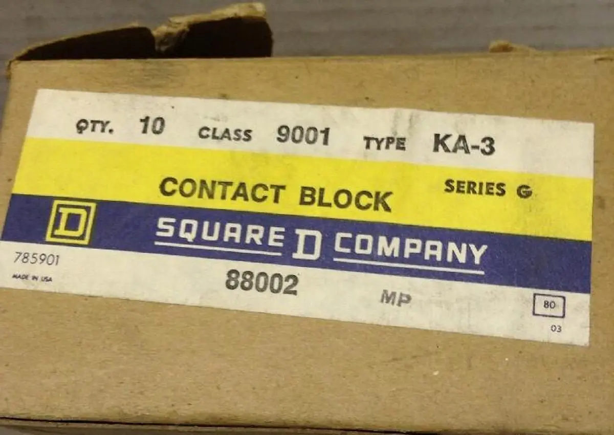 New | in-Stock SQUARE D 9001 TYPE KA-3 SERIES G Miscellaneous Equipment (Electrical & Power) | Surplus Asset Holdings #1188604