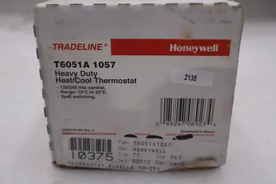 NEW OPEN BOX HONEYWELL T6051A 1057 HEAVY DUTY THERMOSTAT STK GF1046