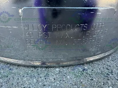 USED ALLOY PRODUCTS 10 LITER STAINLESS STEEL PROCESS / PRESSURE VESSEL 40 PSI