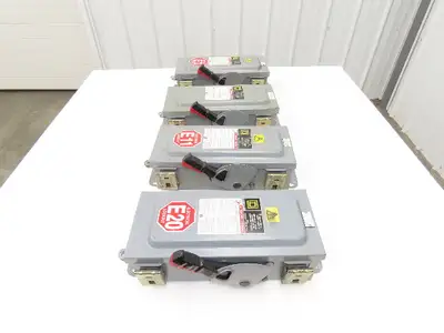 Square D HU-361 Safety Disconnect Switch 30A 600V 3Ph 30HP Non Fused Lot Of 4