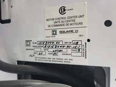 USED SQUARE D MODEL 6