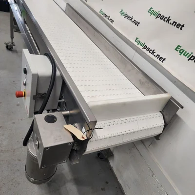 Sanitary Conveyor Table top Belt 20'' large by 108'' long by 34'' adjustable height  # 11251