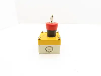 Baco LBX11302 Red E-Stop Key Reset Enclosure 3x3"