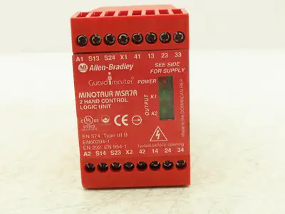 Allen Bradley 440R-D23022 Guardmaster Minotaur MSR7R Safety Relay 2 Hand Control