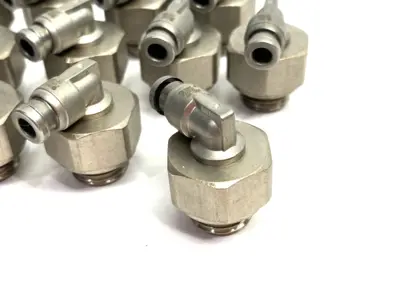 USED SMC METAL SWIVEL ELBOW FITTING MALE, 4MM OD TUBE