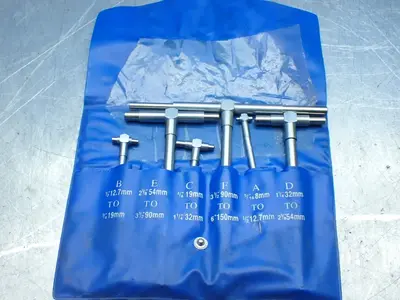4pcs Measurement Lot. Caliper, Bore Gage, Radius Gage, Telescoping Gage
