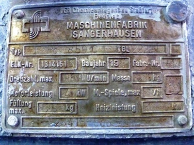 Sangerhausen FZPO 850C perforate basket centrifuge, 316SS.
