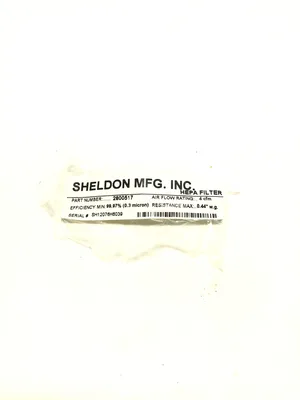 Sheldown MFG 2800517 In-Line Gas HEPA Filter