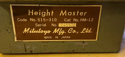 MITUTOYO 12" HEIGHT GAGE