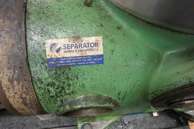 Westfalia SAMR 5036 Separator, 20 HP, 6400 RPM, Desludger