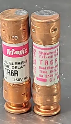 Ferraz Shawmut TR6R Tri-onic Time-Delay Fuse 6A 250V (LOT OF 24) loc4E21