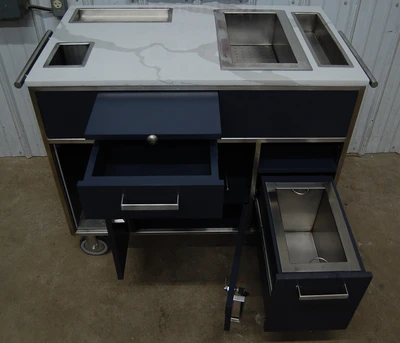 142-1102 Mobile Coffee Wine Liquor Portable Bar Cart