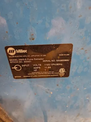 MILLER MWK-S Miscellaneous, Fume Extractor | Machinery Central (4)