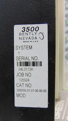 Bently Nevada 3500/05-01-01-00-00-00 Slot Rack Chassis Used