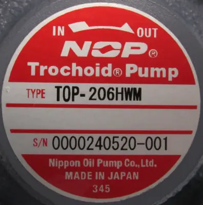 NEW NIPPON TOP-2MY750-IP-206HWM PUMP TOP-206HWM TOP2MY750IP206HWM