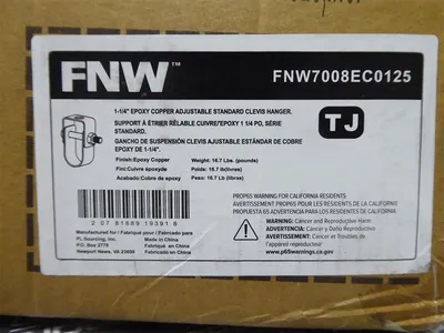 Box of 89 FNW FNW7008EC0125 1-1/4" Epoxy Copper Adjustable Clevis Hangers New NIB