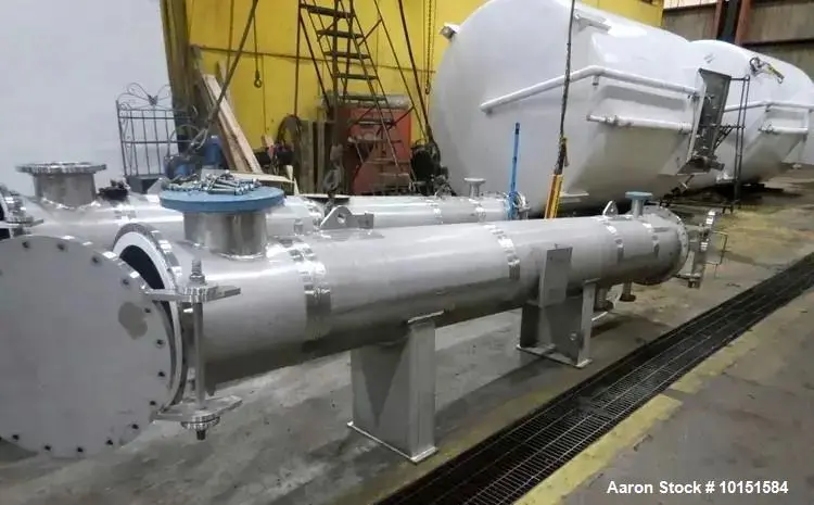 Used Paget 316L Stainless Steel Shell & Tube Heat Exchanger – 564 Sq. Ft., Horizontal