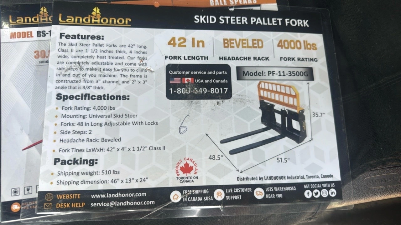 Pallet Fork	Landhonor	2025	Unused	PF-11-3500G