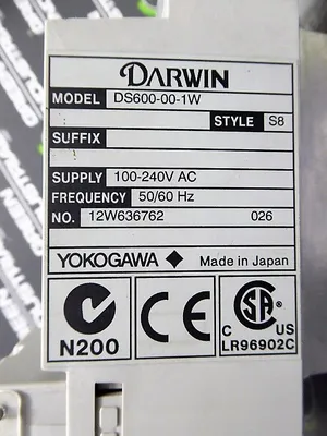 Yokogawa DS600-00-1W Darwin Data Acquisition Sub Unit Style S8 Used