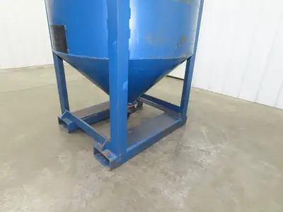 Hutco 43" Portable Steel Bulk Material Bin Gravity Hopper 28 Cu-Ft Fork Pockets