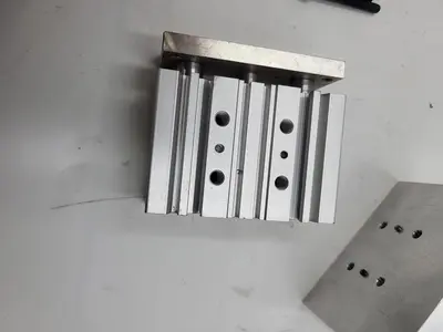 Used SMC SMC MGPM20TN-20Z GUIDED CYLINDER & SCREW DOWN ALUMINUM MOUNTING PLATE Pneumatic Cylinders | ND Industrial Surplus #1216902