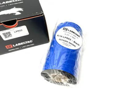USED LABELTAC PRO MODEL STANDARD PRINT RIBBON, BLACK, 4.33" X 984' ROLL
