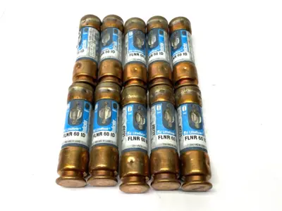 USED LITTELFUSE TIME-DELAY INDICATING FUSE CLASS RK5 250V 60A LOT OF 10