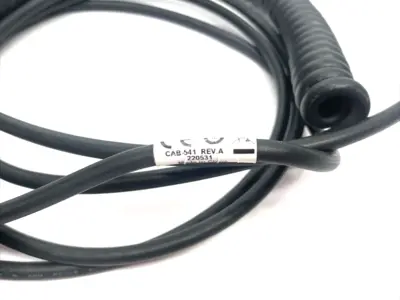 USED DATALOGIC COILED SCANNER SERIAL CABLE RS 9P SOCKET CORD, 3.6M, SH5327