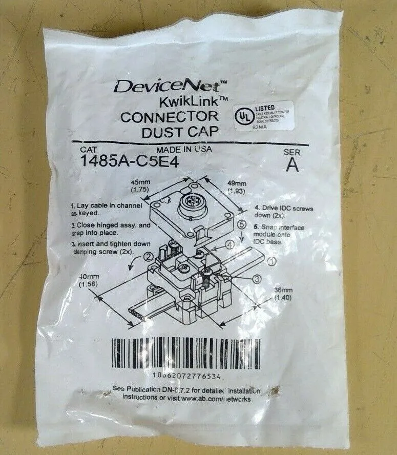 DeviceNet KwikLink 1485A-C5E4 Series A Connector Dust Cap 3D-7