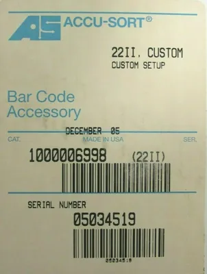 NEW ACCU-SORT 1000006998 BAR CODE SCANER MODULE W/CABLE 1000016285