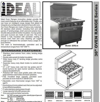36" RANGE - SEVERAL COMBOS AVAILABLE