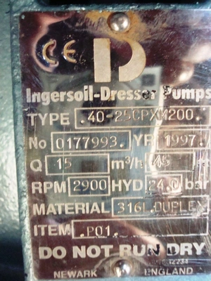 240 Lpm S/S I/Dresser Pump 40-25 Cpxm200