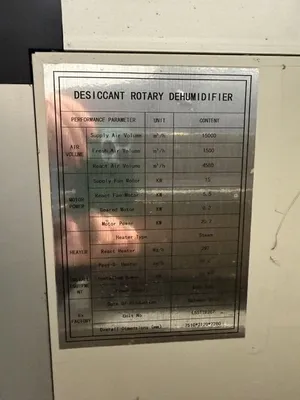 Used _UNKNOWN_ Dessicant Rotary Dehumidifier Dehumidifiers New Jersey US | Perry Equipment #1490110