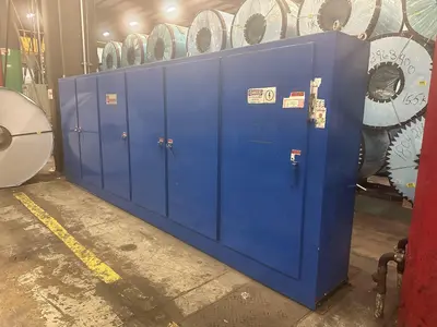 400 TON FUKUI BLANKING PRESS. 72" X .128" X 70,000 LB SERVO FEEDLINE STOCK #  0956723
