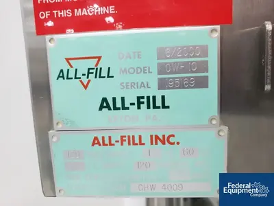 USED All-Fill All-Fill Alpha CheckWeighers Model CW-10 Check Weigher