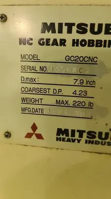 1994 MITSUBISHI GC-20 GEAR HOBBERS (CNC) | Piselli Enterprises (8)