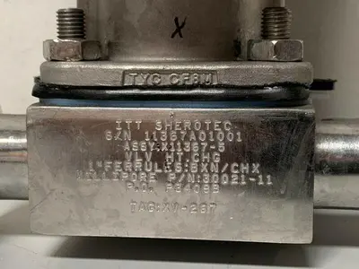 USED ITT SHEROTEC 3-WAY STAINLESS STEEL VALVE W/ POSITION MONITORS & 2" FITTINGS