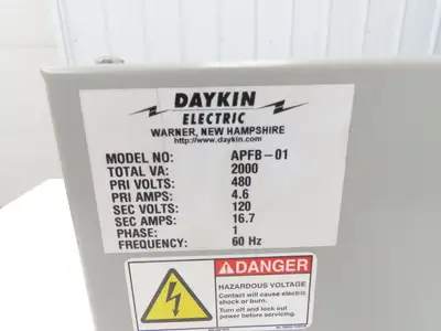 Daykin APFB-01 Stepdown Transformer Disconnect 2kva 1Ph HV 480V LV 120V