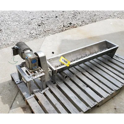 Used 4" Dia. X 4' Long Stainless Steel Volumetric Mixer Screw Feeder