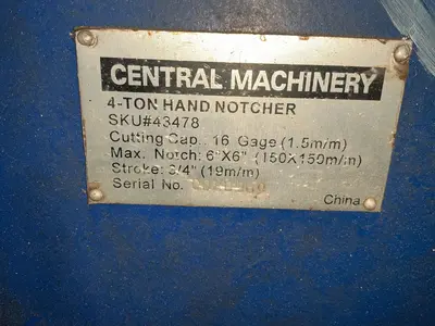 Used CENTRAL MACHINERY _UNKNOWN_ Notching Machines Ohio US | HGR 24 #1508184