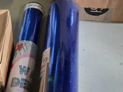 Lot of (2 Rolls) Blue Mirror Sticker