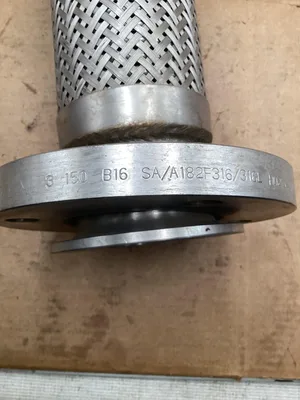 KOF 3″ Stainless Steel Braided Hose 150# Flanged Ends; B16 SA/A182F316 -NOS