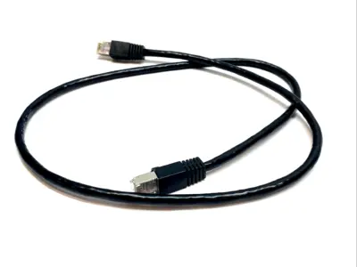 USED TRIPP LITE SHIELDED ETHERNET PATCH CABLE 7' BLACK RJ45 M/M LOT OF 2